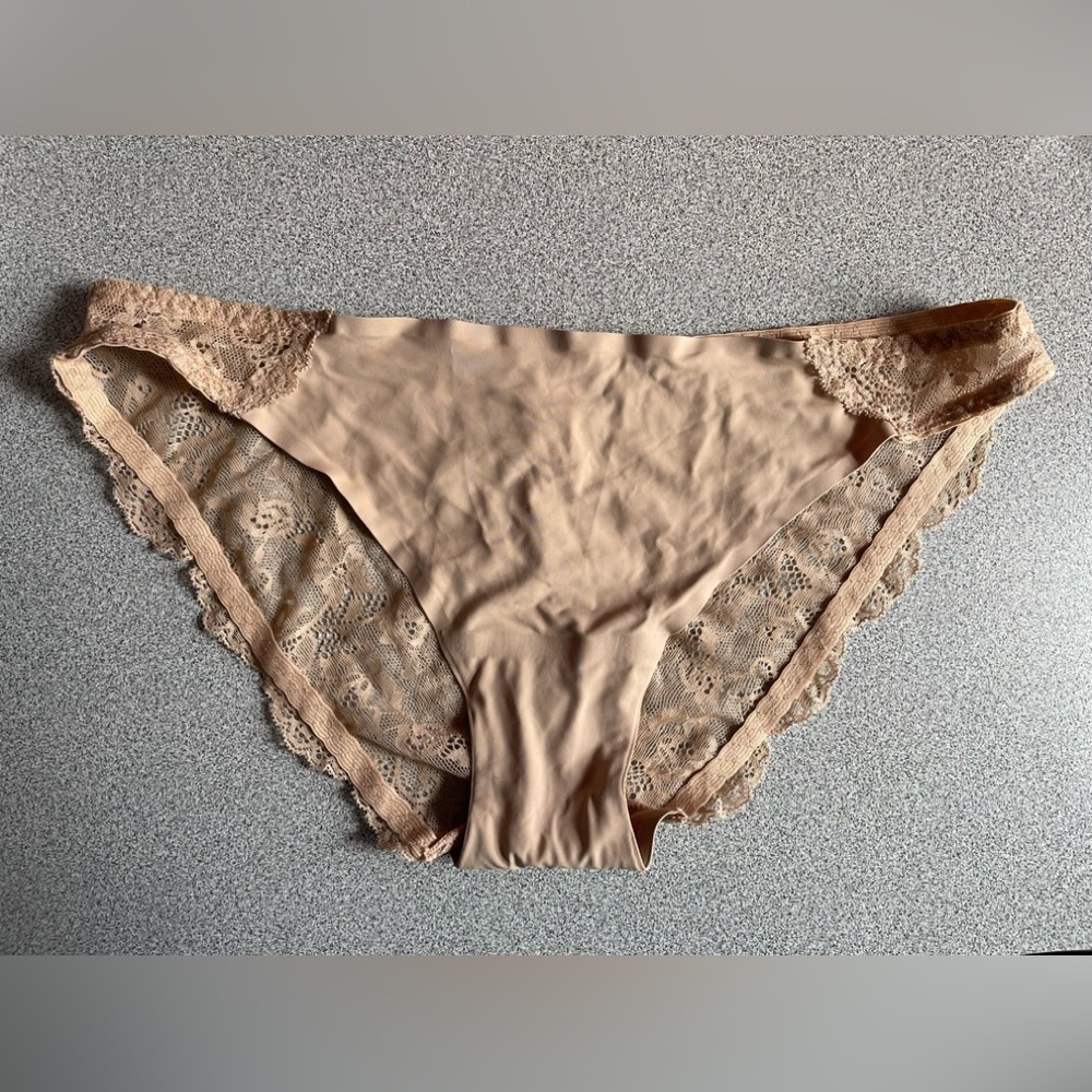 Shimera Nude Lycra & Lace Panties Size Small
